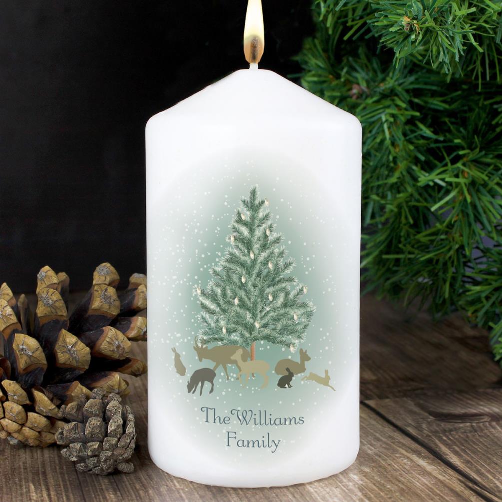Personalised A Winter's Night Pillar Candle Extra Image 1